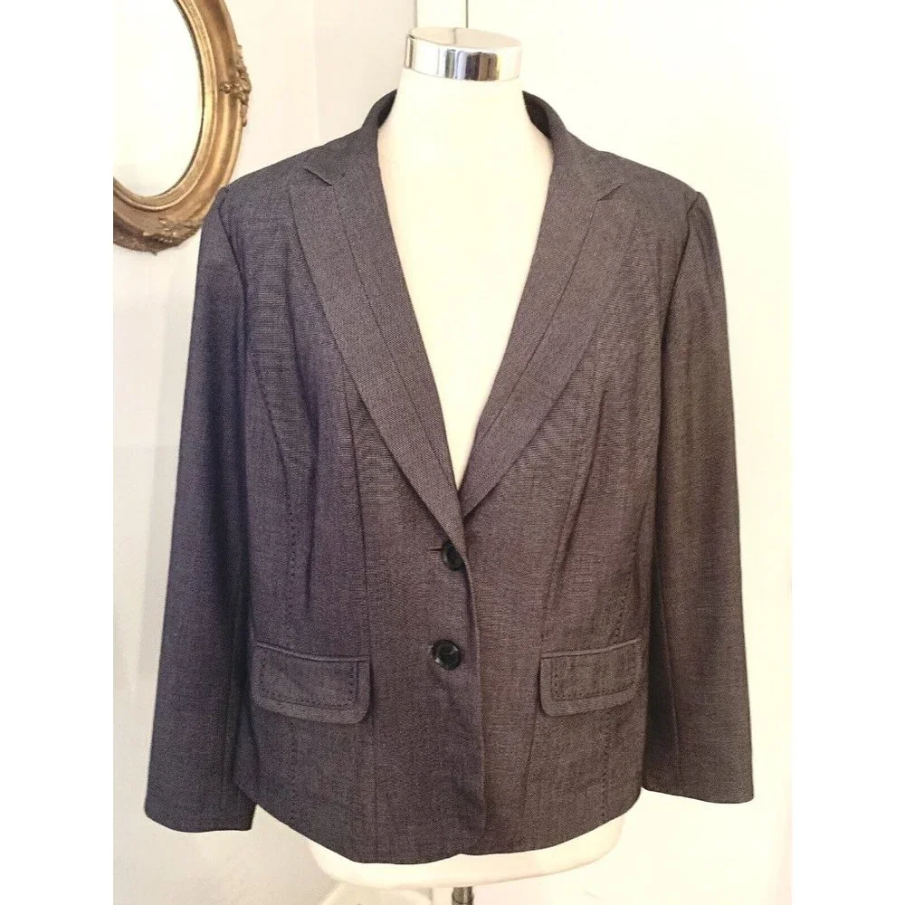 NWT Sejour Slate Gray Career Blazer Jacket Size 14W Sz 14 New